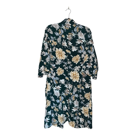 UMGEE long duster kimono oversized small-xl green floral tropical boho layering - Picture 2 of 10